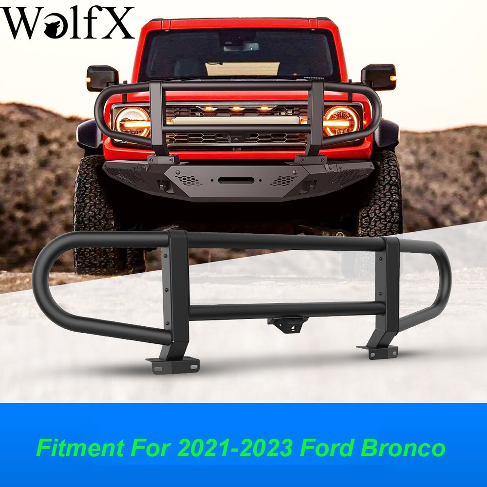 Front Bumper Bull Bar Brush Guard Off Road Grill Guard Fit 2021-2023 Ford Bronco
