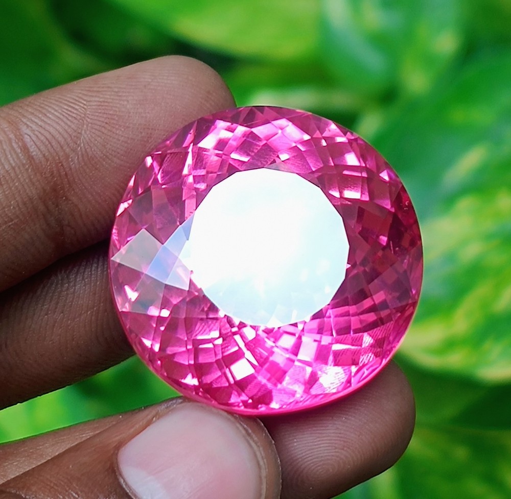 166 Ct Natural Mogok Pink Ruby Round Cut Certified Huge Gemstone SEE VIDEO