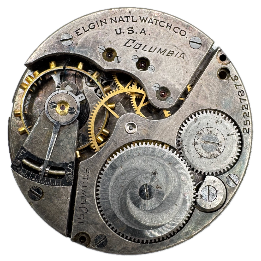 1923 Elgin Columbia 15 Jewel Antique 16s Mechanical Pocket Watch Movement 312