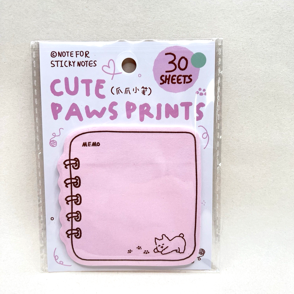 Adorable Fuzzy Dog Pink Sticky Note Pad Memo
