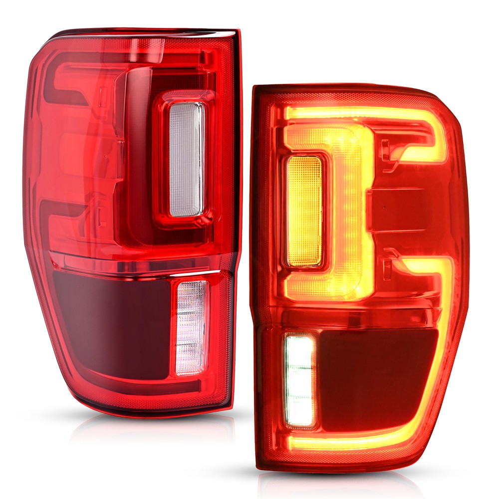 Red Lens LED Tail Lights w/Blind Spot For Ford Ranger 2019-2023 Brake Lamp LH&RH