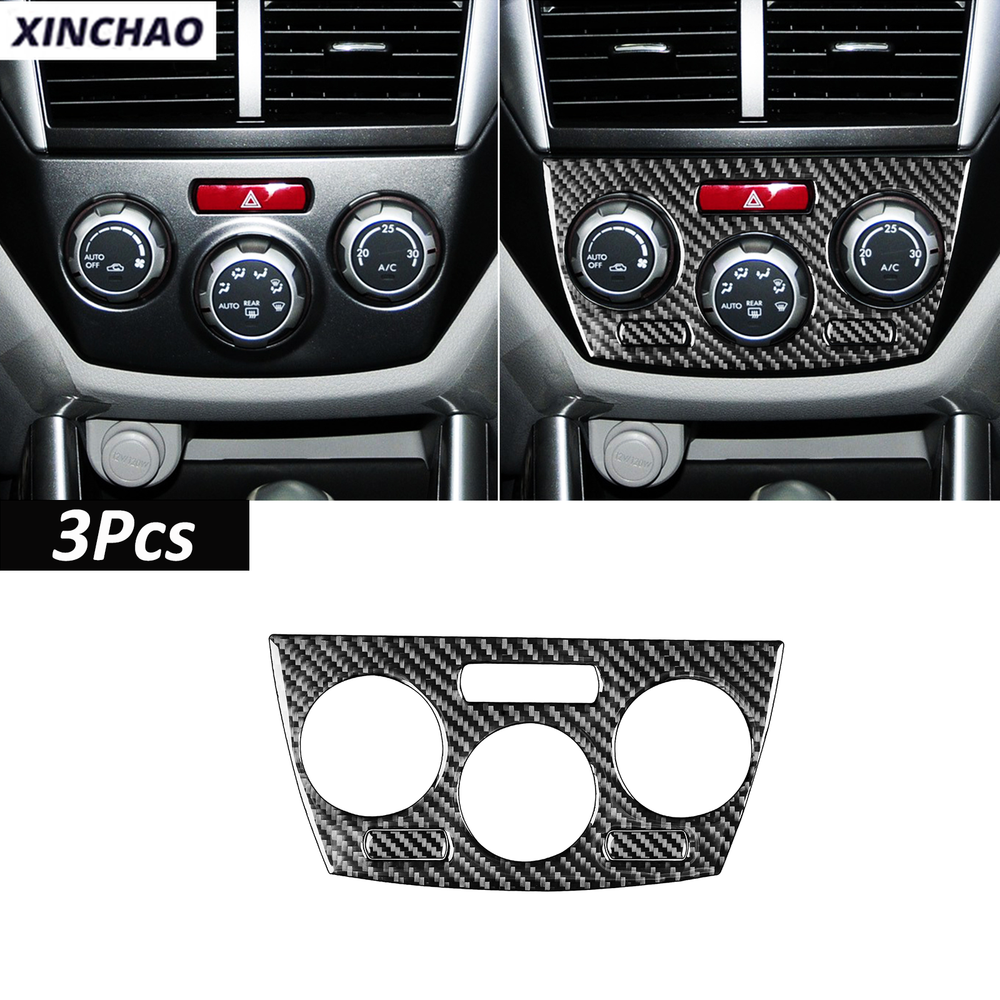 Real Carbon Fiber Console A/C Switch Button Trim For Subaru Impreza WRX 2009-11