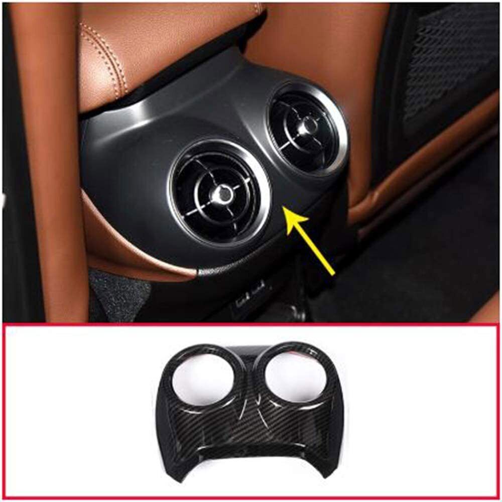 For Alfa Romeo Stelvio ABS Carbon Fiber Rear Air Vent Outlet Cover Trim 2017-22