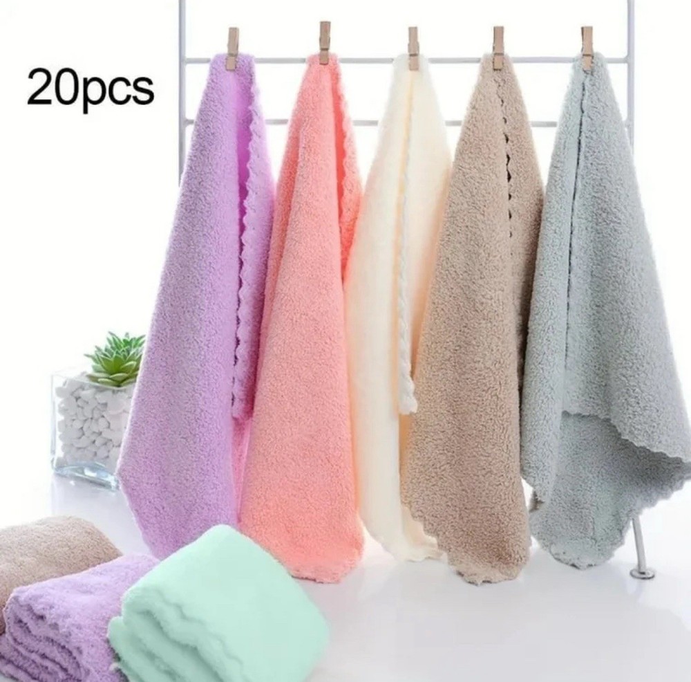 20 Pc Super Absorbent & Quick Drying Towels, Gym, Cleaning, Travel, Multicolor
