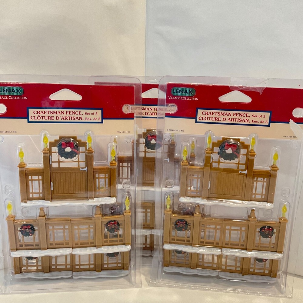 Lemax 2004 Christmas Craftsman Fence Set of 5 Village Accessories Lot 3 44180