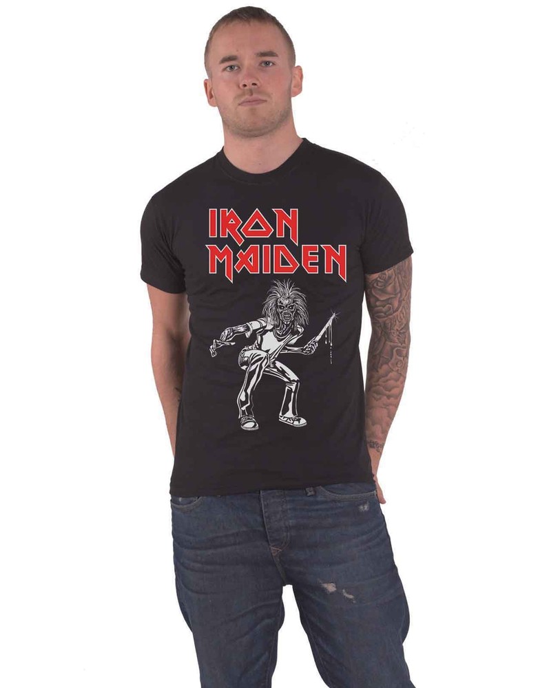 Iron Maiden 1980 Autumn Tour Official Mens Black Logo Band T-Shirt