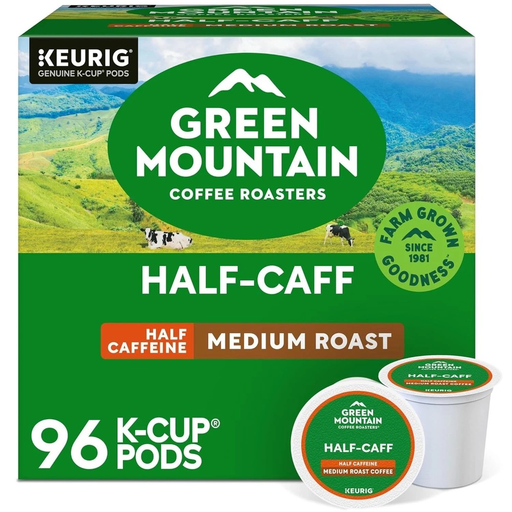 Green Mountain Coffee Roasters® Half-Caff Coffee 96ct FREESHIP