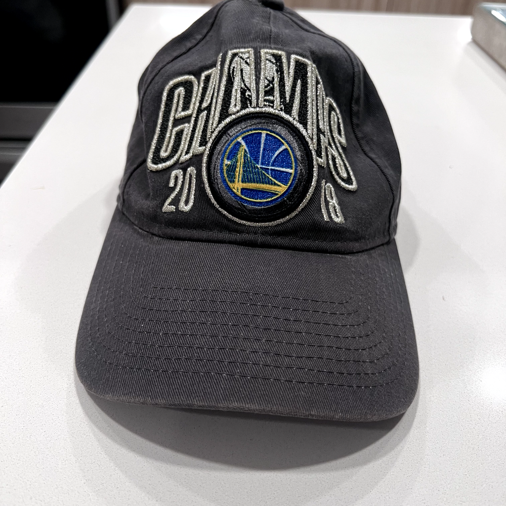 Golden State Warriors Hat Cap 2018 NBA Champions Gray Strap Back Adjustable