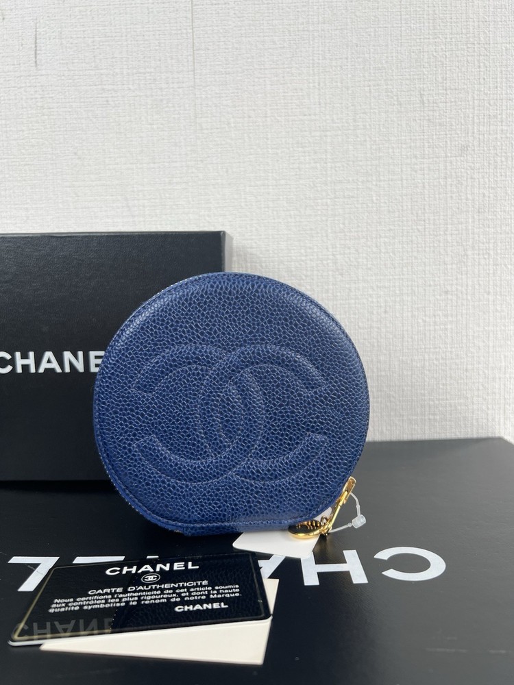 Chanel Leather Mini Vintage Vanity Bag Blue