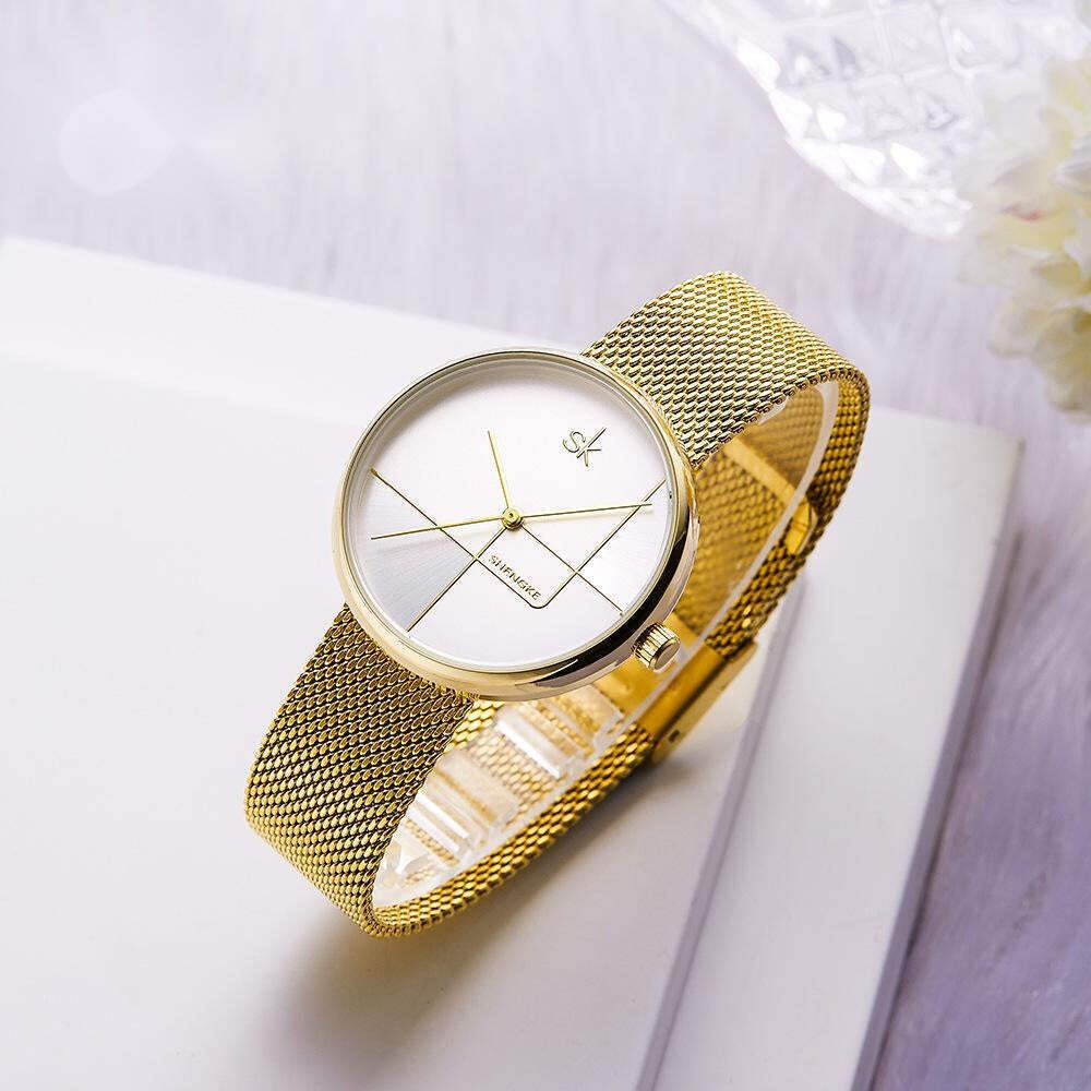 K0105 Waterproof Quartz Watch with Stainless Steel Strap and Butterfly Buckle