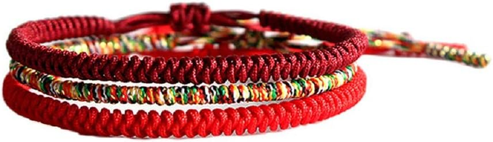 Chinese Lucky Red String Bracelet Tibetan Buddhist Prayer Handmade Yoga Prayer R