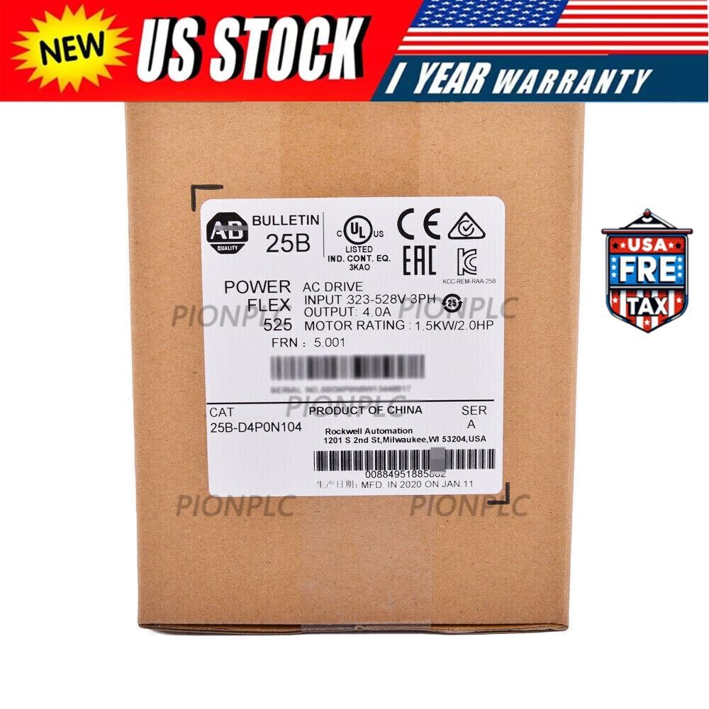 AB25B-D4P0N104 NEW AB 25B-D4P0N104 PowerFlex 525 1.5kW 2Hp AC Drive USA！