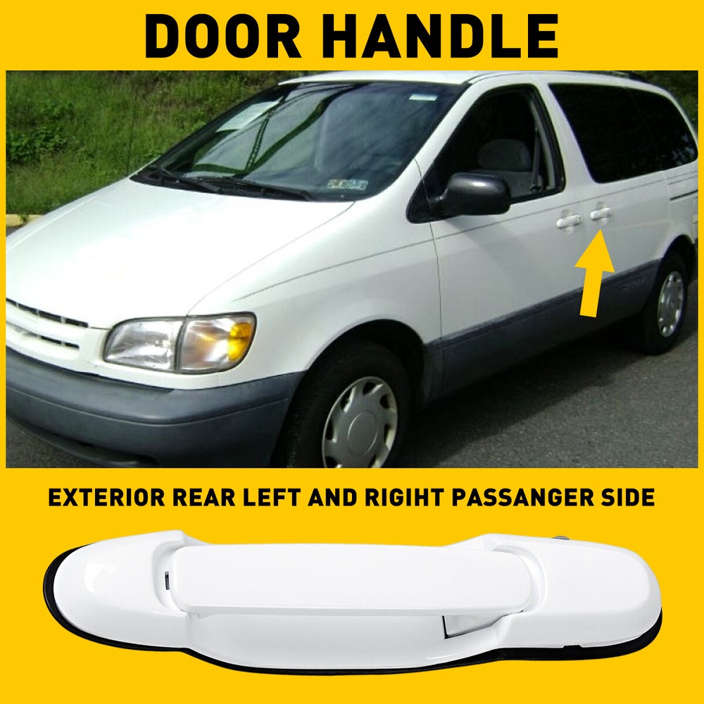 For 98-2003 Toyota Sienna Rear Left or Right Sliding Exterior Door Handle White