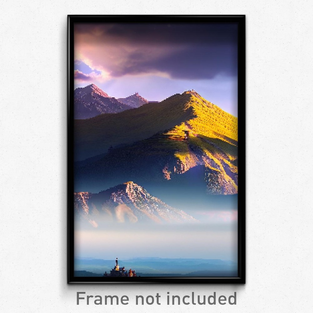 8-Bit Pixel Art Busy Mountain Tripsy Video Game Poster