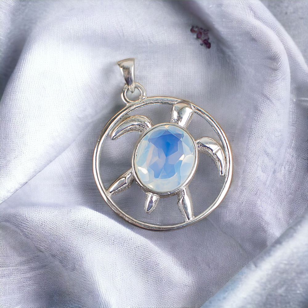 Gift For Women Pendant Charm 925 Sterling Silver Natural Milky Opal Gemstone