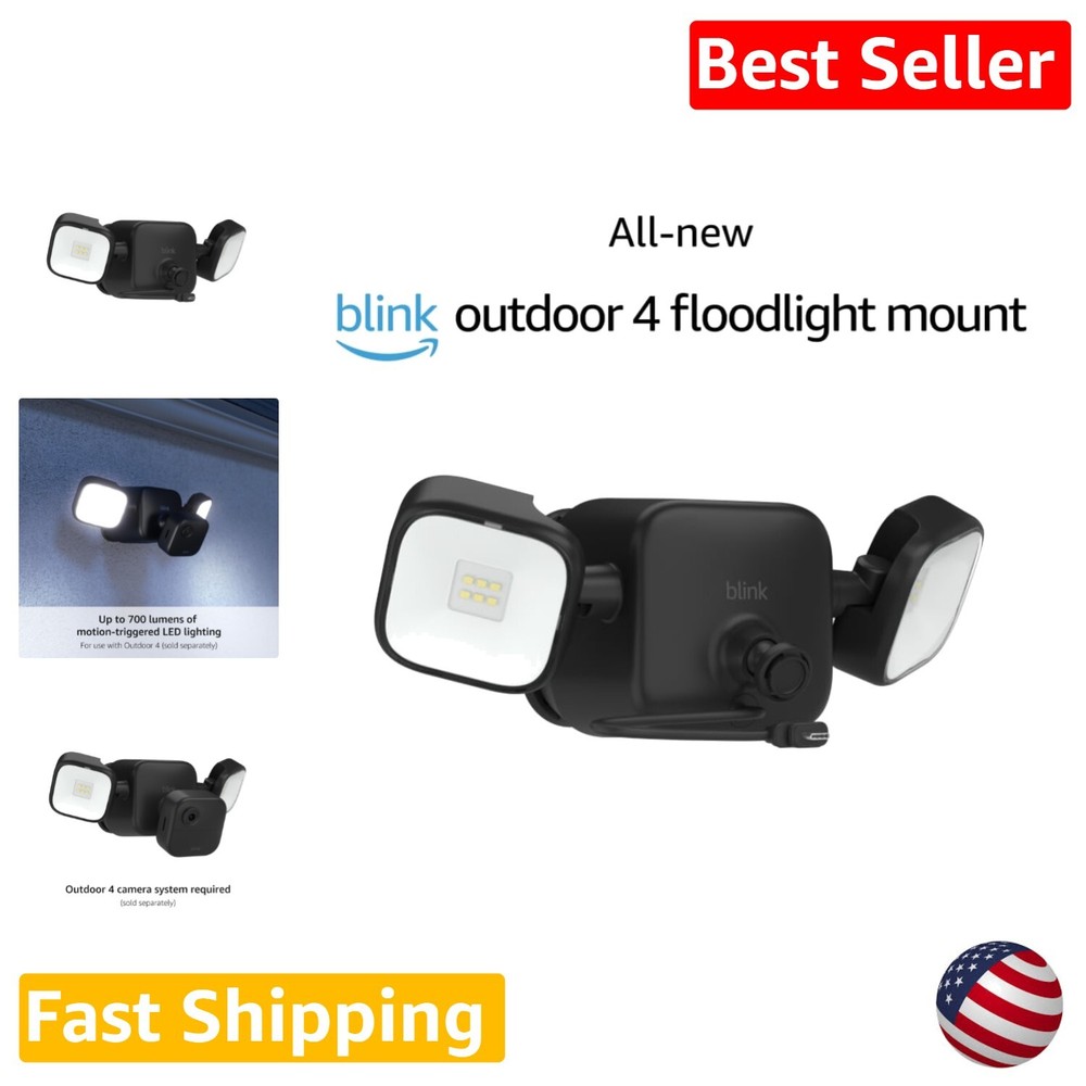 Wire-Free Outdoor Floodlight Mount with 700 Lumens 2-Year Battery Life Easy Setup