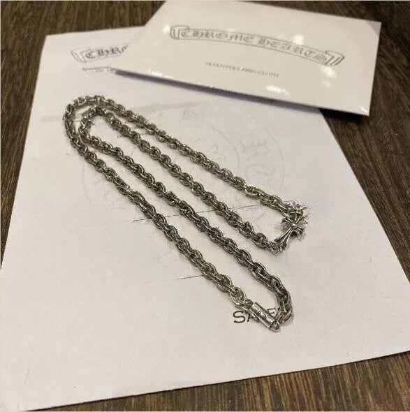 Chrome hearts silver cross letter chain