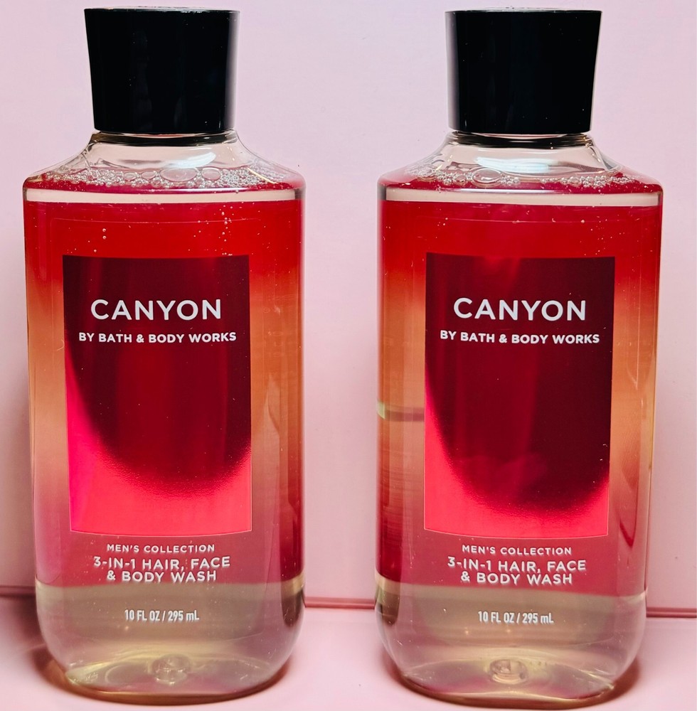 NEW Men's CANYON - 2X 3in1 Hair, Face & Body Wash Bath & Body Works FREE SHIP!