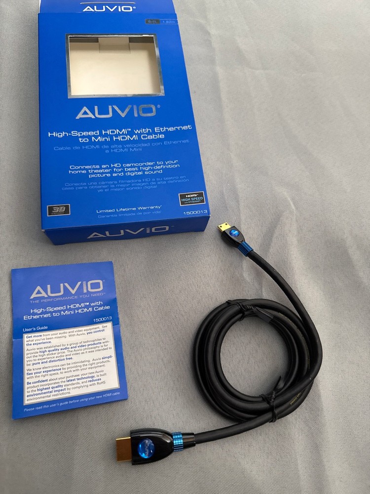 Auvio 6ft High-Speed HDMI to Mini HDMI Cable with Ethernet in Like-New Open Box Condition