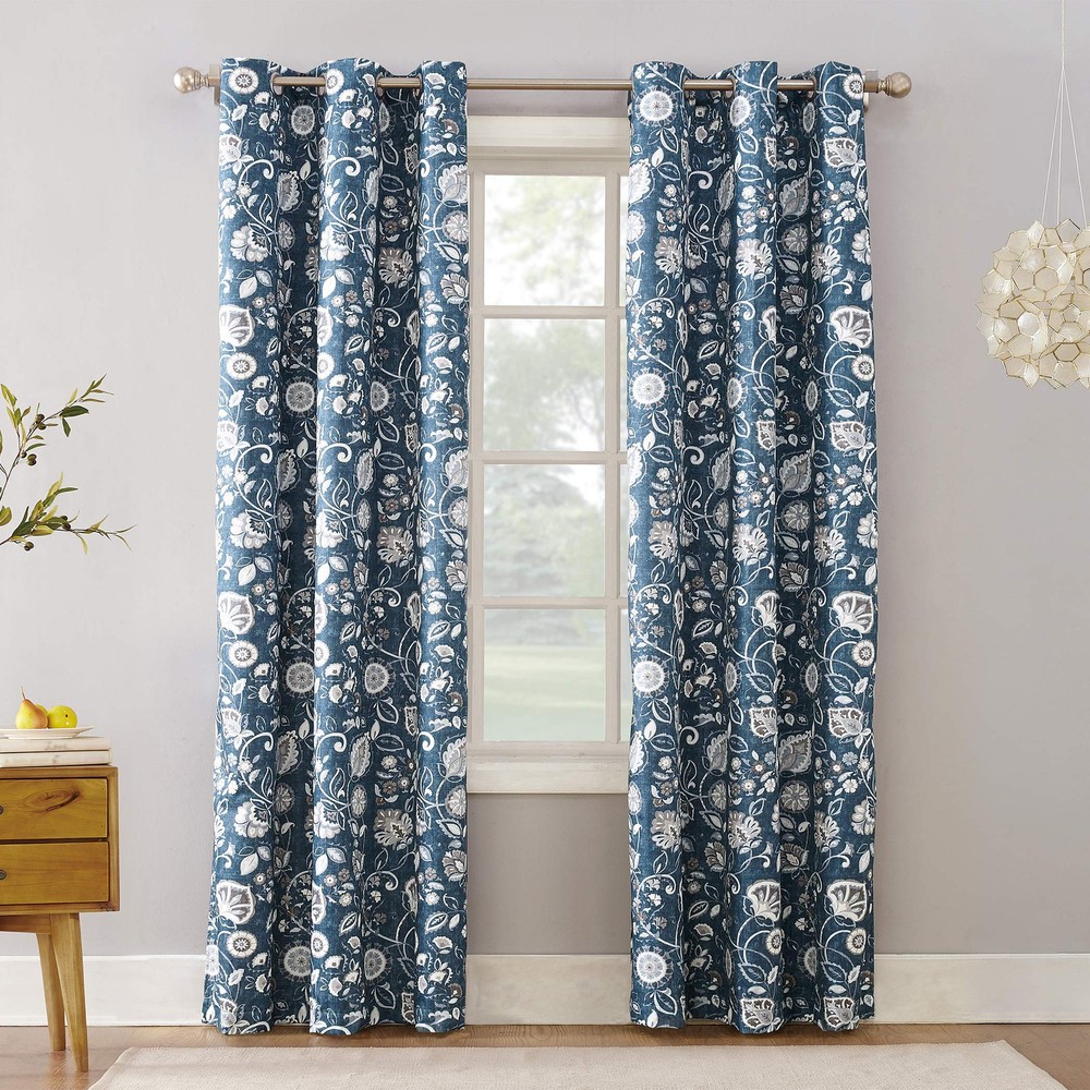 Jorah Thermal Insulated Energy Efficient Grommet Curtain Panel with Botanical Print