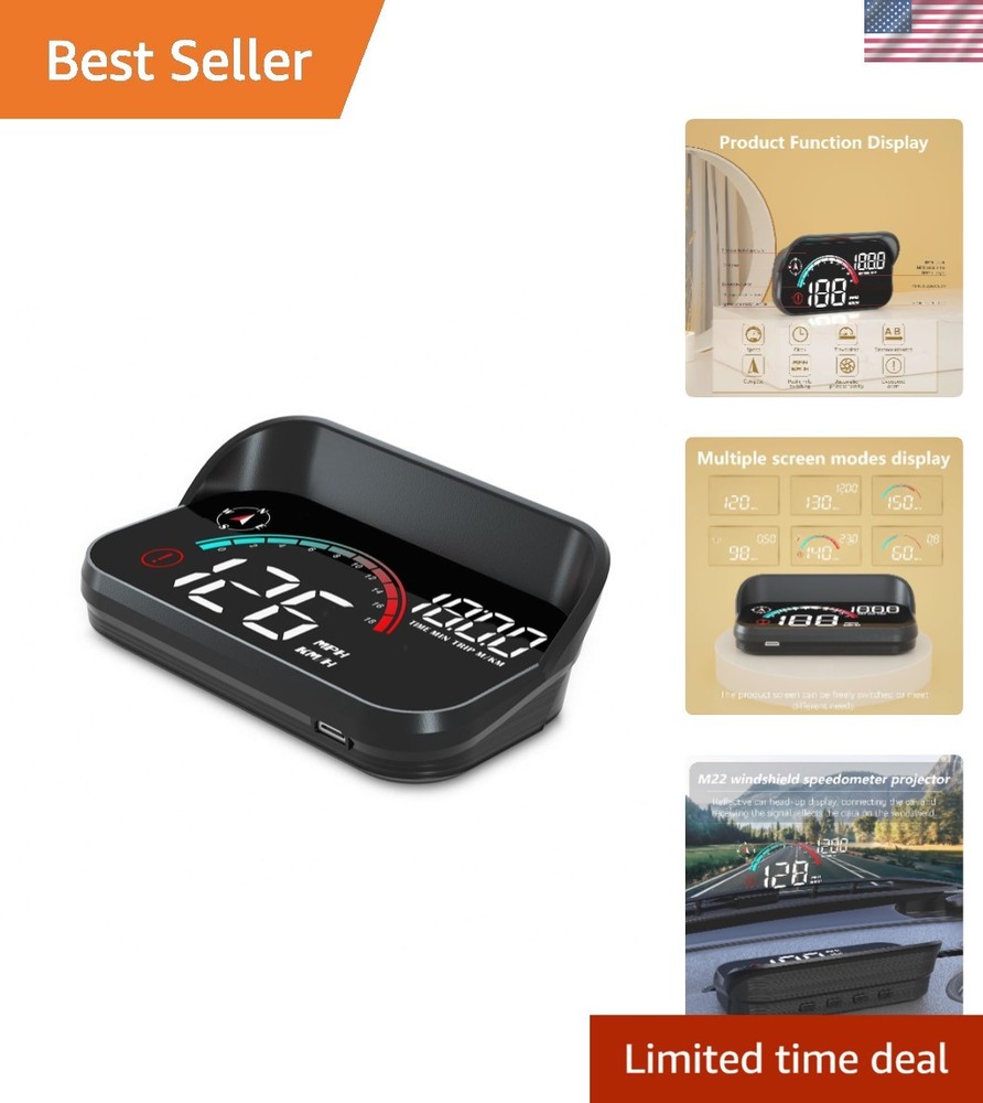 Compact HUD GPS Speedometer for Safer Driving with Auto Display