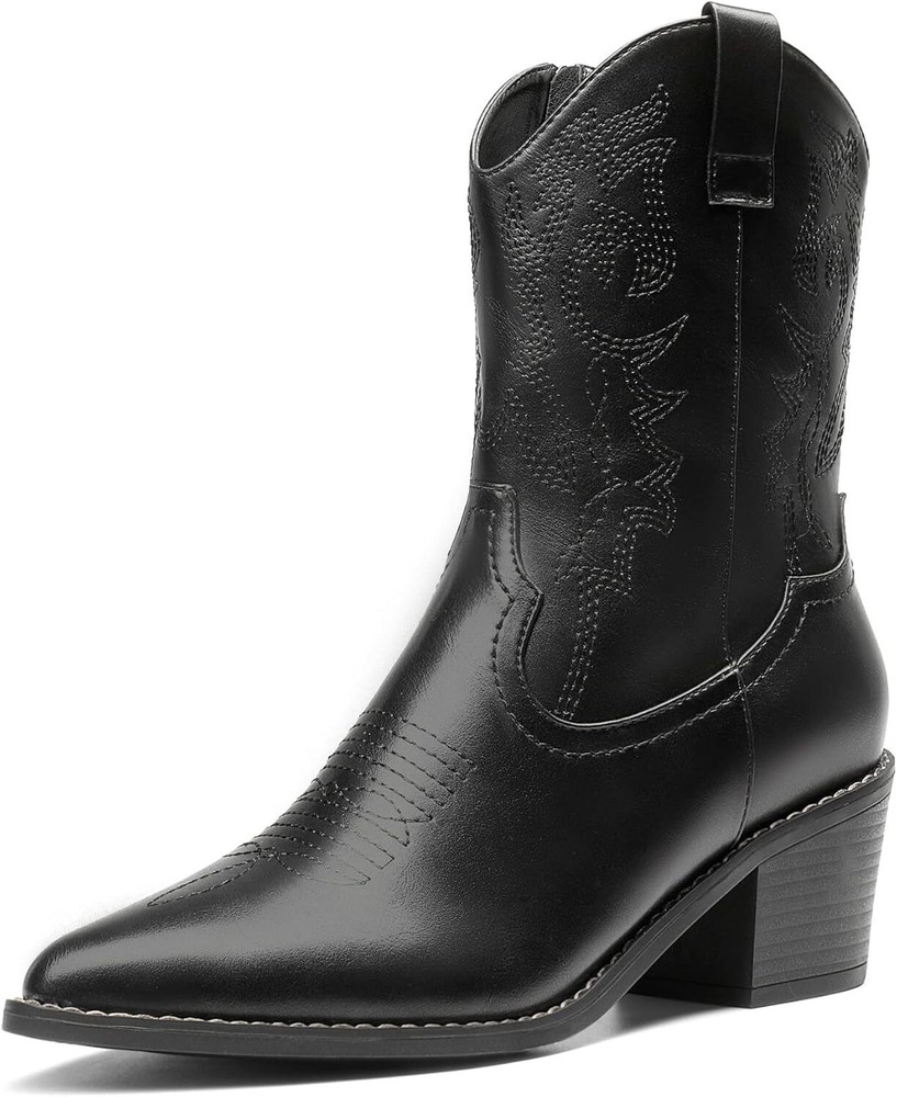 Dream Pairs Women’s Pointed Toe Chunky Heel Cowgirl Boots for Style & Comfort