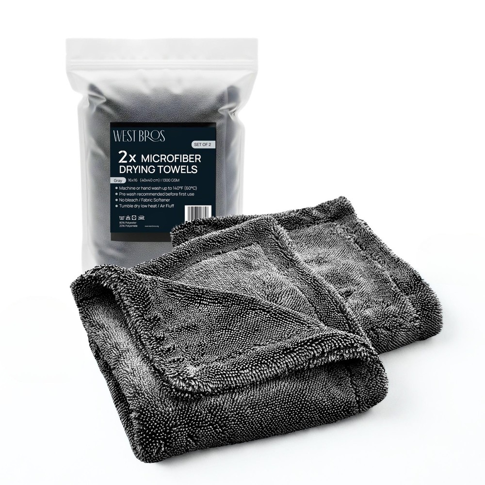 Ultra-Plush 1300 GSM Microfiber Car Drying Towel with Double Twisted Loops for Maximum Absorbency