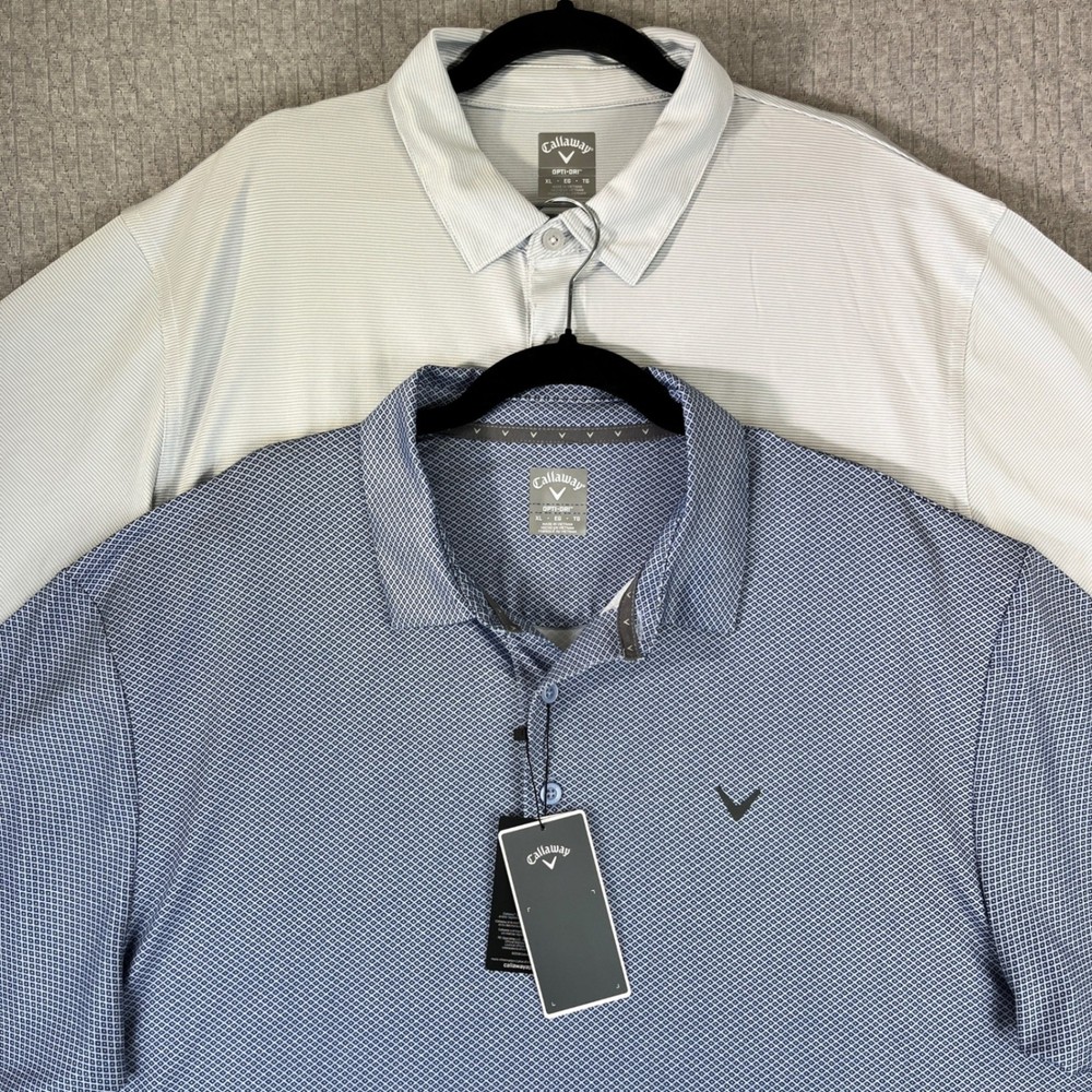 Callaway Opti-Dri Stretch UPF Golf Polo Shirt Bundle Men XL Performance 2-Pack