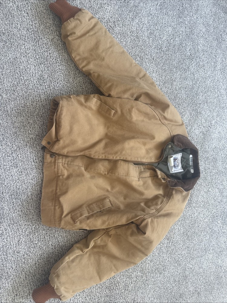 Walls Work Wear Quilted Insulated Size Medium Weight Hooded Duck Jacket Brown