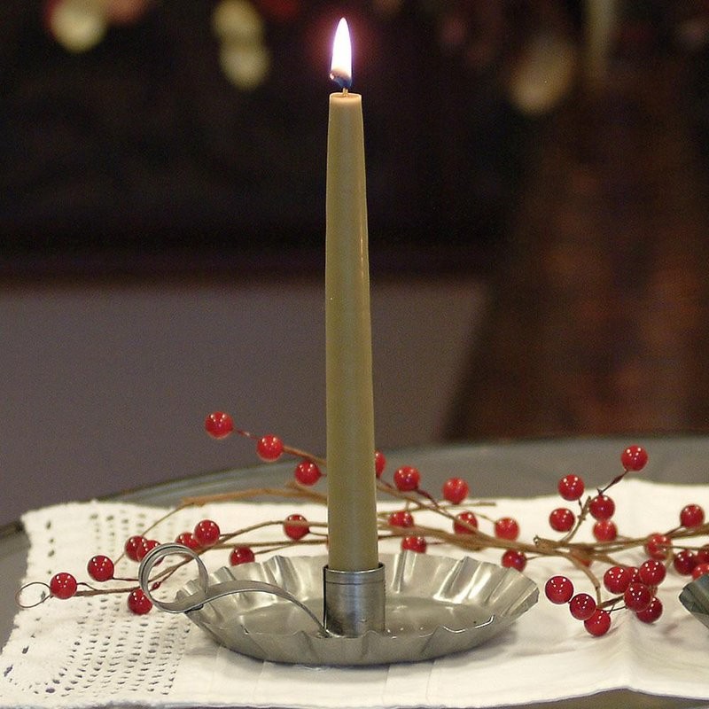 Bayberry Olive Green Taper Candles Set of 2 9-inch Holiday Sunshine Candlewords