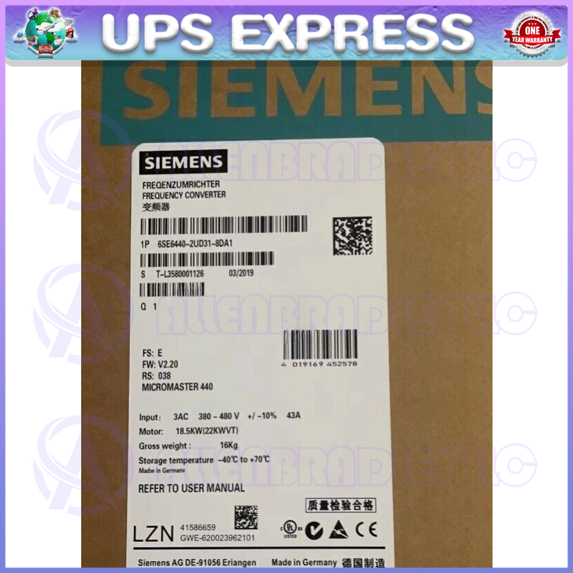 6SE6440-2UD31-8DA1 Siemens Inverter PLC Module  6SE6440-2UD31-8DA1 GQZ1