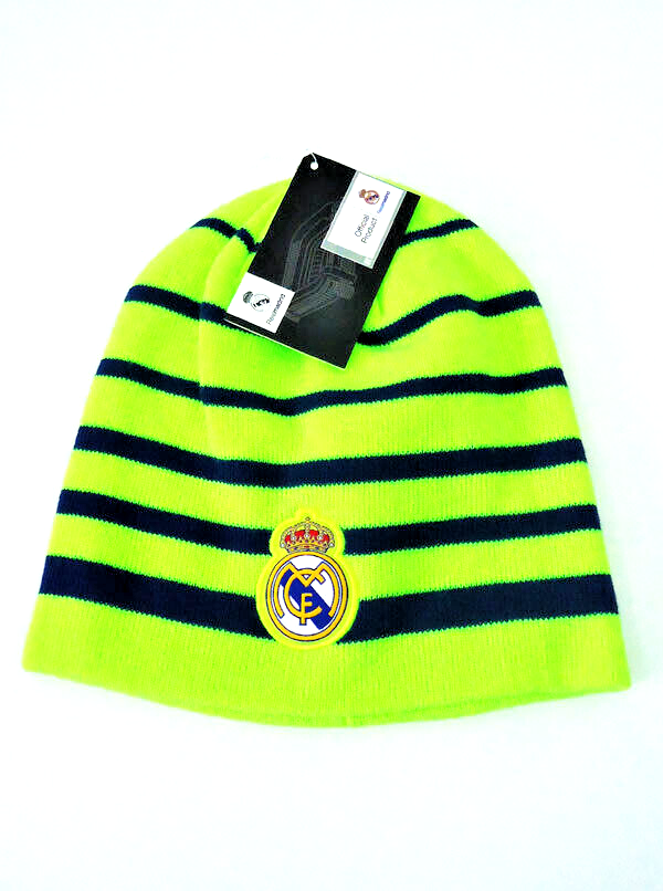 Real Madrid CF Neon Yellow Beanie Cap Official La Liga Football Club Merchandise
