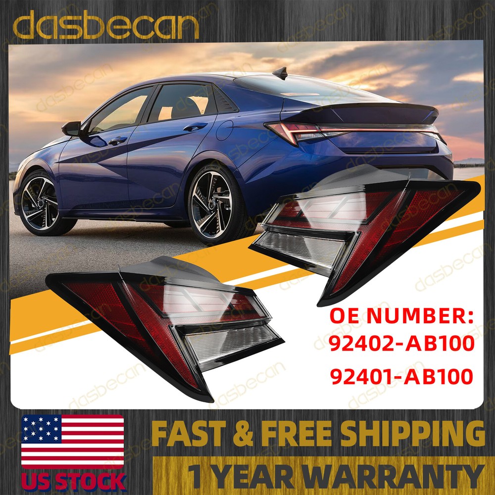 Pair LED Tail Light Left & Right Brake Lamp Outer For Hyundai Elantra 2021-2024