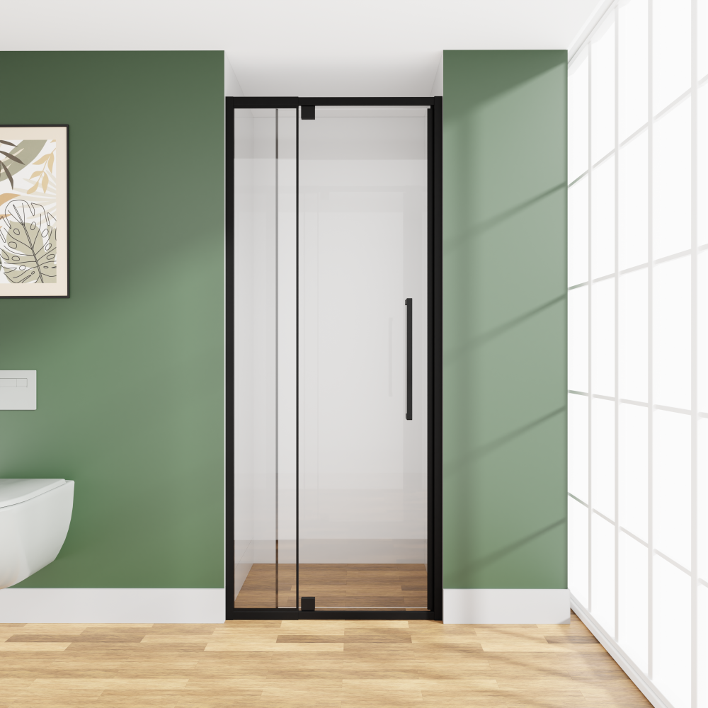 Semi Frameless Pivot Glass Shower Door 36 in Wide x 72 in Tall