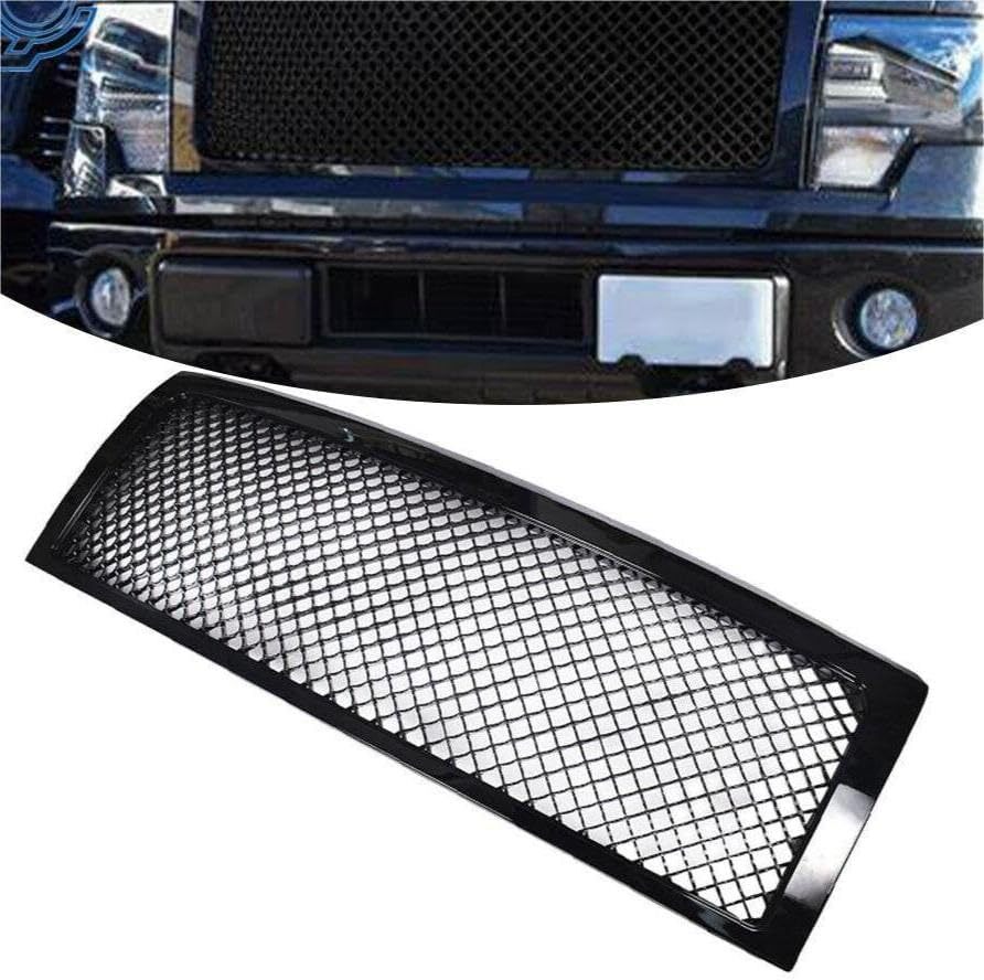 Front Bumper Grille for 2009 2010 2011 2012 2013 2014 Ford F-150 Gloss Black