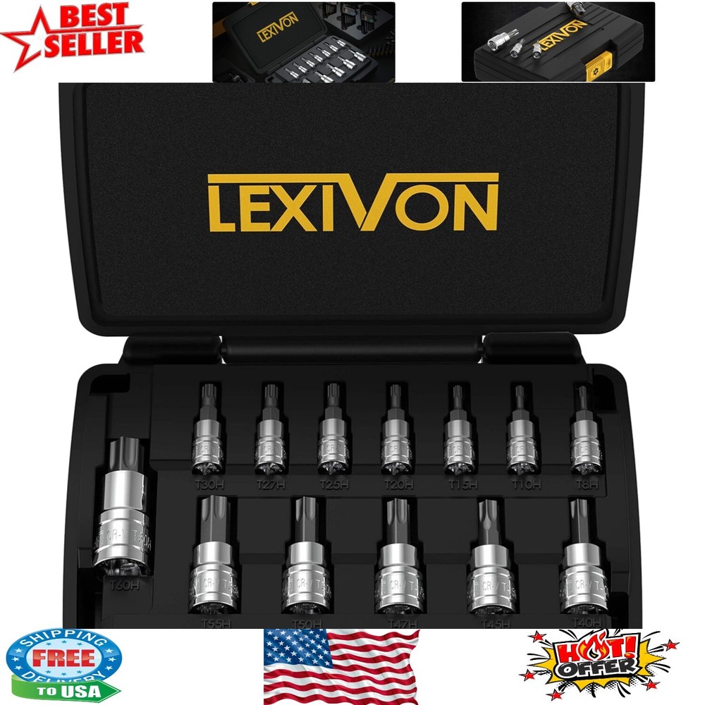 Professional 13-Piece S2 Steel Tamper Proof Torx Bit Socket Set