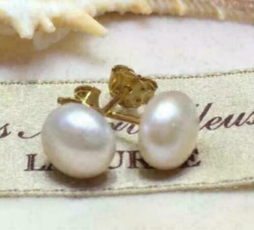 Wholesale AAA Akoya 7-8mm White Pearl Earrings in 14k Gold – Limited Time Offer-image