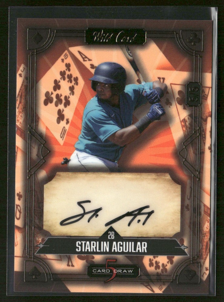 2024 Wild Card 5 Card Draw Starlin Aguilar #5CDCL-SAA Auto 5/5