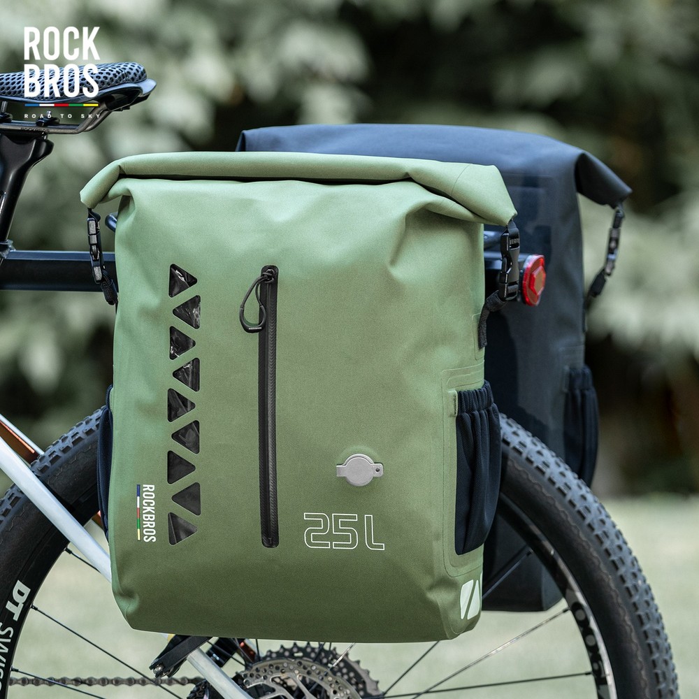 ROCKBROS Bike Rear Rack Bag Storage Panniers 25L Large Capacity Waterproof Bag