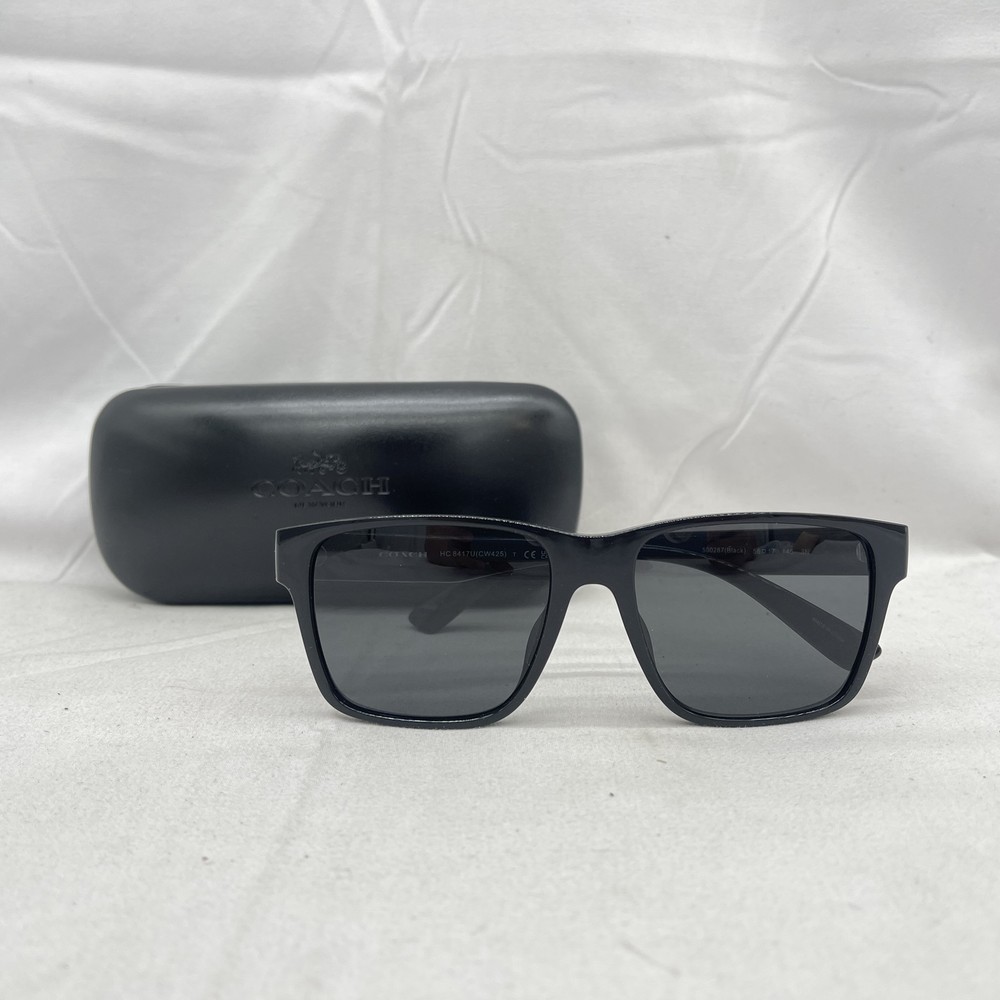 Men's Large Square Lightweight Black Sunglasses by Coach HC8417
