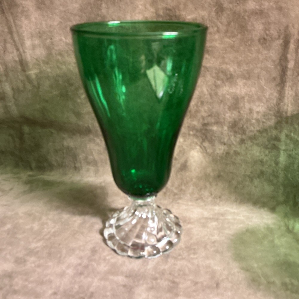 1950s anchor hocking glass forest green  Burple/inspiration iced tea goblet