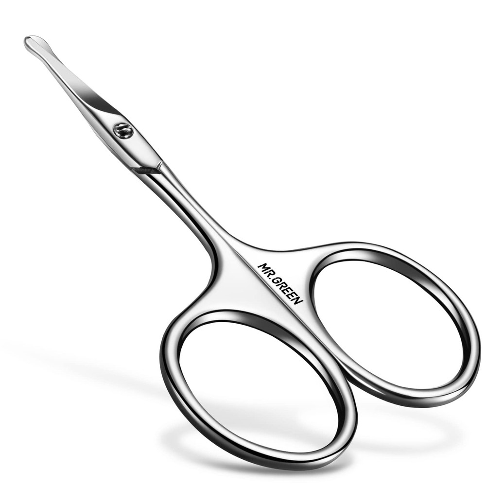 Hair Scissors Rounded Nose Hair Scissors Stainless Steel Mustache Beard Eyebr...