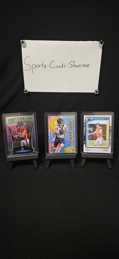 2024 Panini Football Bo Nix Rookie Card Lot 3 NM RC Broncos Inserts Chrome NFL Collectibles