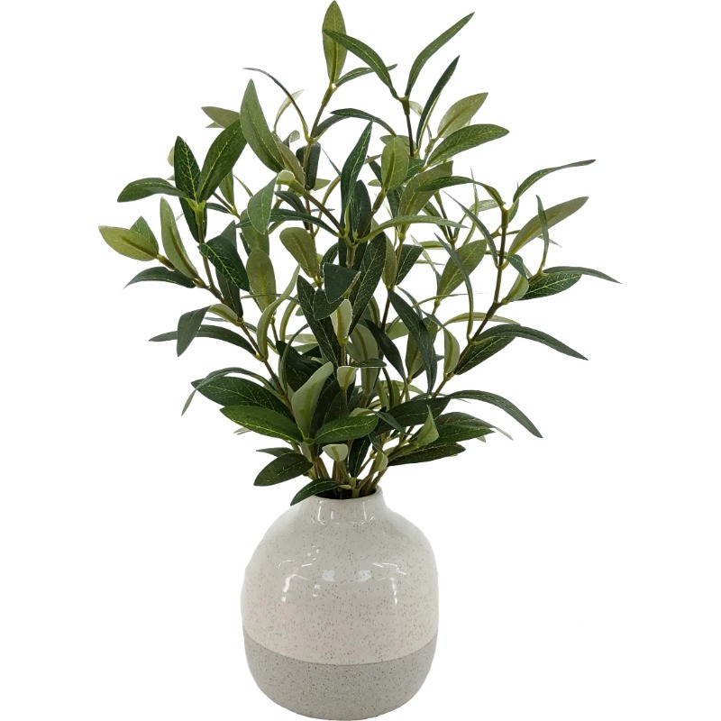 Better Homes Gardens 14in Artificial Olive Plant in 2-Tone Ceramic Vase