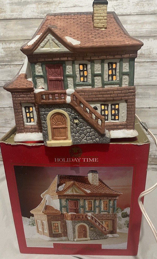 Holiday Time LED Christmas Cottage with Warm Glow Lights