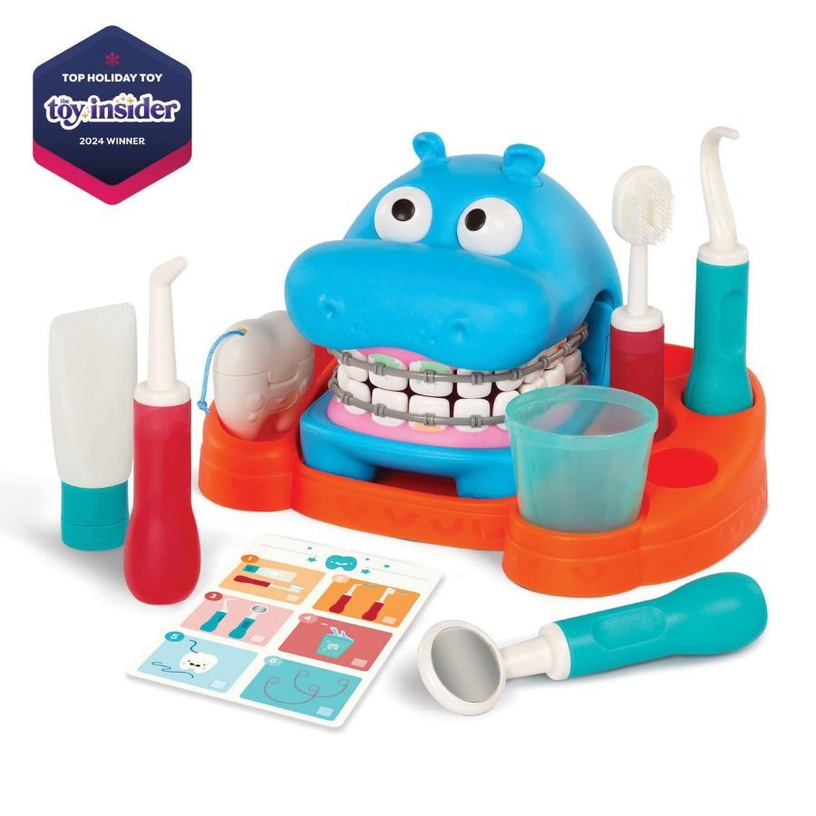 Hippodontist Dentist Plastic Play Set with 14 Accessories, Preschool Toys
