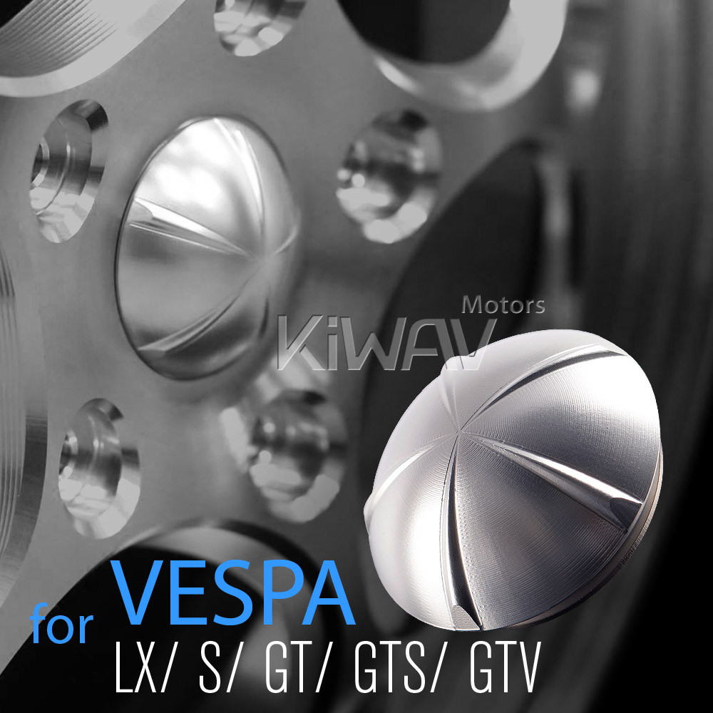 VAWiK CNC Anodizing Aluminum Wheel Hub Cap silver fits Vespa LX S GT GTS GTV ε