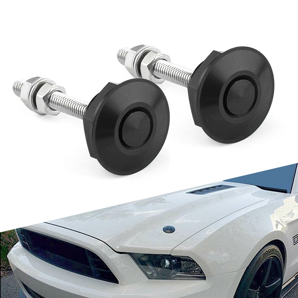 2X Push Button Quick Release Hood Bonnet Pins Lock Clip Car Bumper Latch Kit S