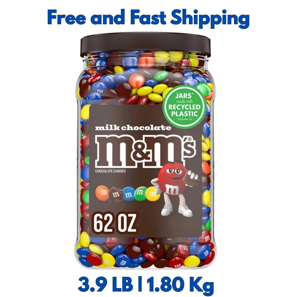 M&Ms Milk Chocolate Candy 62 oz Bulk Bag with Free Fast Shipping