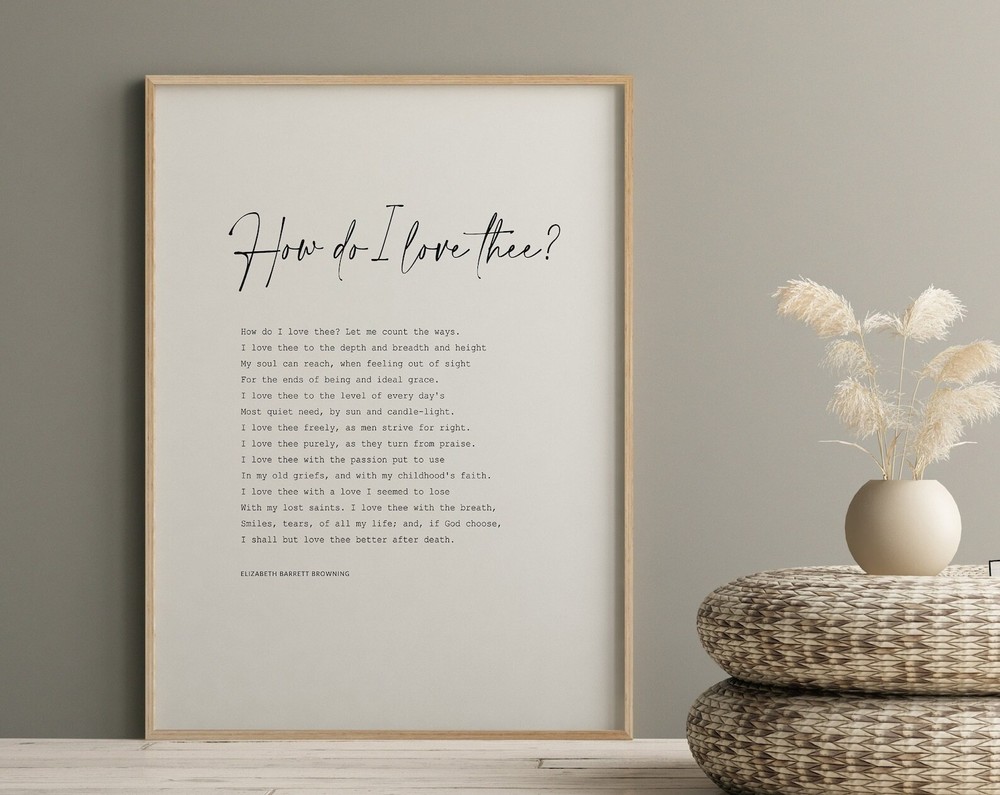 Romantic Elizabeth Barrett Browning Love Poem Perfect Wedding Gift